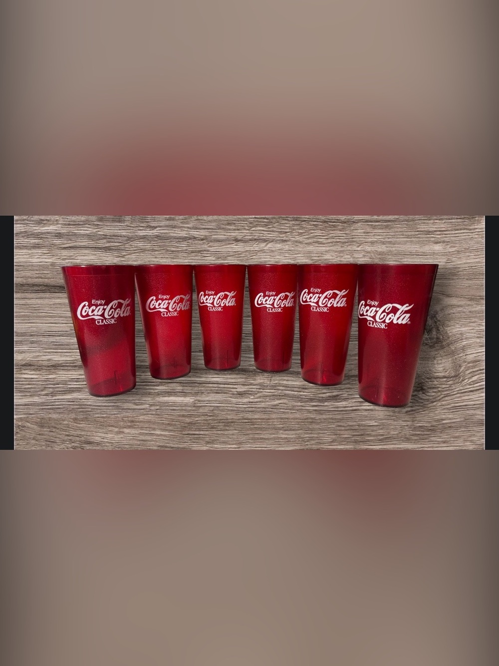 Carlisle Coca-Cola Classic red plastic restaurant tumblers 6 Cups